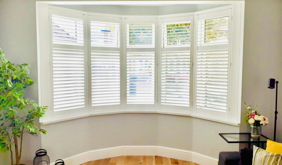 Bay Window With White Plantation Shutters Fitted By West Country Shutters